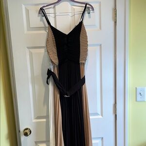 White House Black Market Black and Tan Dress